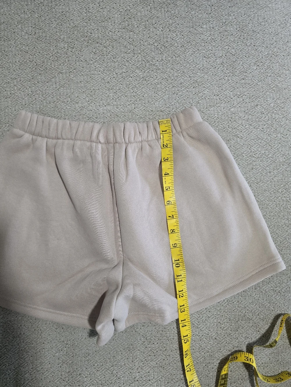 Tic Toc Essentials Momo Taupe Fleece Relaxed High Waist Lounge Shorts - Medium
